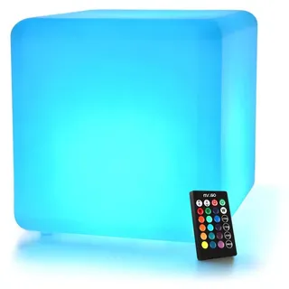 Mr.Go 12" LED Würfel Licht Wasserdichte Würfel Hocker RGB Farbwechsel Stimmungslicht mit Fernbedienung, 16 Dimmbare Farben, Wiederaufladbar Nachtlicht Würfelsitz für Haus Schlafzimmer Pool Partei