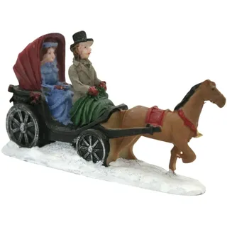 Pms 16.5cm Harz Mini Pferd Und Schlitten Festliche Weihnachten Figur Dekor