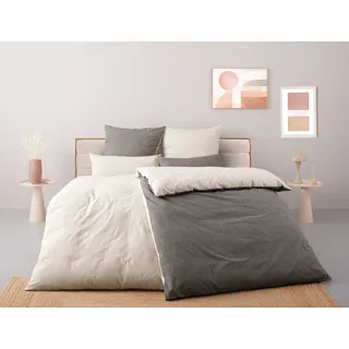 Bruno Banani Merlin Meliert Baumwolle/Gemisch Grau 155 x 220 cm + 80 x 80 cm