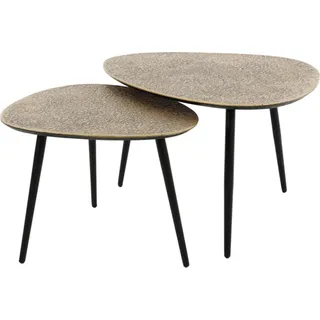 KAWOLA Couchtisch LAUCA Set 2-tlg. Metall bronze dreieckig - Bronze