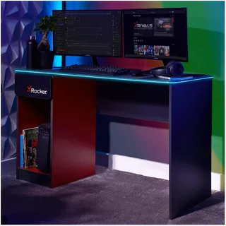 X Rocker Gamingtisch Grau Schwarz Rot 53,3x75,5 cm