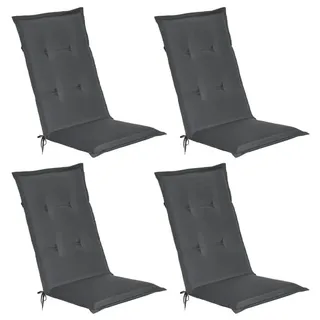 Beautissu Hochlehner Auflage 4 St. 120 x 50 x 6 cm grau