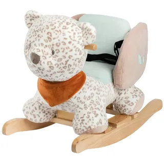 Nattou Schaukeltier Jungo, Inkl. Sicherheitsgurt, Fröhliches Hin- und Herschaukeln, 60x30x46 cm, Vegan, Boris & Jungo, Weiß