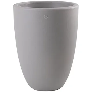 8 seasons design Shining Curvy Pot M, LED Pflanzkübel (Grau) 39 x 51 cm, E27 Fassung inkl. Leuchtmittel in warmweiß, beleuchteter Pflanzkübel für innen und außen, Blumenkübel