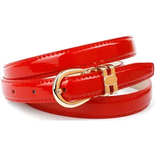 Ledergürtel ANTHONI CROWN, Damen, Gr. 70, rot, Leder, unifarben, Gürtel Ledergürtel, in schmaler Form aus Lackleder, schick und elegant