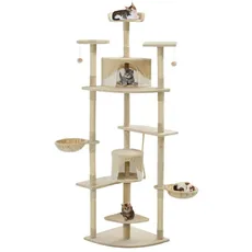 Bild von Katzen-Kratzbaum Sisal 203 cm Beige und Weiß