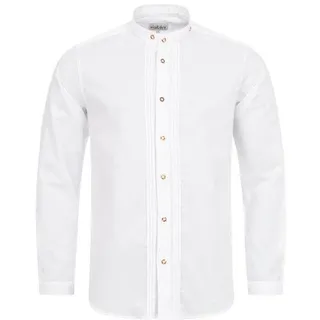 Trachtenhemd NÜBLER "Trachtenhemd Langarm Johann", Herren, Gr. XXL, EURO, weiß, Obermaterial: 100% Baumwolle CO., Hemden Trachtenhemd