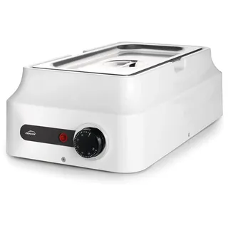 Lacor - 69618 - Schokoladen-Wasserbad, Weiß, 3,8 L, Edelstahl 18/10, 80W, Regelbarer Thermostat 0-60 °C, Professionelles Schokoladen-Schmelz- und Temperiergerät, 3D-Erhitzung