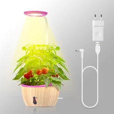 HYECHO LED-Wachstumslicht Vollspektrum, automatische Wasserumleitung, höhenverstellbar, automatischer Timer, 5V Sicherheitsspannung, geeignet für Zimmerpflanzen, kleine Pflanzen (Rosa)