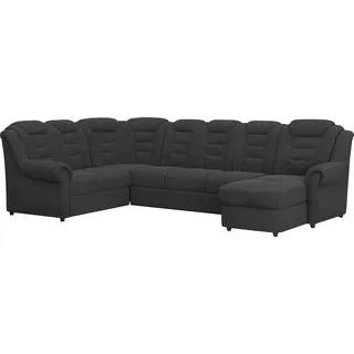 Home affaire Wohnlandschaft »Boston U-Form« mit hoher Rückenlehne, wahlweise mit Bettfunktion & Stauraum, grau