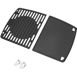 GFTIME Gusseisen Grillrost & Grillplatte Set für Enders Urban, Urban Pro, Explorer, Explorer Pro Gasgrill – Massives Gusseisen Zubehör, Ersatzteile Wendeplatte, 2er-Set für Gasgrill