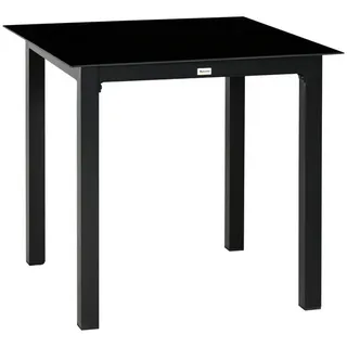 Outsunny Gartentisch 80 x 80 x 74 cm Schwarz