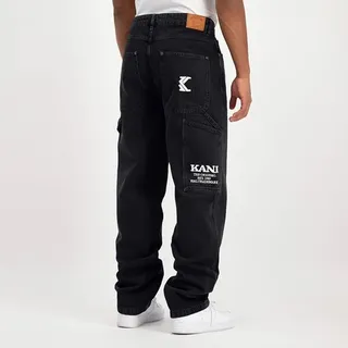 Herrenjeans Karl Kani Retro Baggy Workwear Denim, Vintage-Schwarz - Größe 32 - Schwarz
