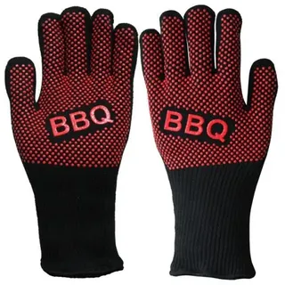 G21 Grillhandschuhe für das Grillen bis zu 350°C - Schwarz, Rot