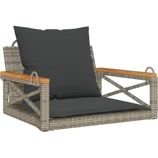 vidaXL Hängesessel mit Kissen Grau 63x62x40 cm Poly Rattan - Grau