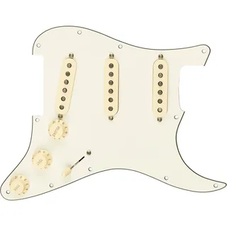 Fender Strat Pickguard, vorverkabelt, Original '57/'62 SSS, Pergament, 11-Loch, PG