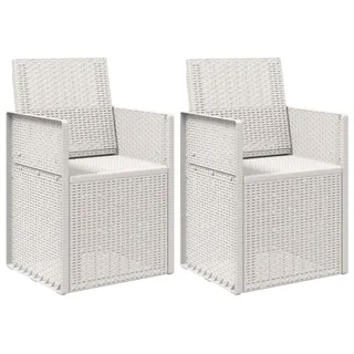 vidaXL Garten Esszimmerstühle 2 pcs Weiß PP - Weiß