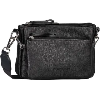 Umhängetasche TOM TAILOR "Jamila", Damen, Gr. B/H/T: 22cm x 14,5cm x 4,5cm, schwarz, Polyurethan, clean, gepflegt, geprägtes Muster, unifarben, Taschen Umhängetasche, moderne 2-in-1 Tasche mit Vortasche auch als Umhängetasche tragbar