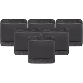 Villeroy & Boch Speiseteller quadratisch 28 x 28 cm schwarz 6er Set