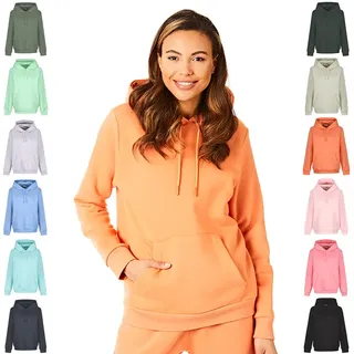 Light & Shade LSLSWT005 Super Soft Touch Loungewear Kapuzen-Sweatshirt-Oberteil für Damen, Orange, S