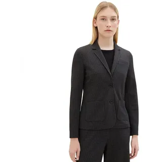 TOM TAILOR Damen 1038711 Blazer mit Karomuster, 33237-grey Black Tiny ck Check, L