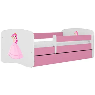 Raumhirsch Furniture Kinderbett Prinzessin mit Schublade und Matratze 180/80 , Rosa , Holzwerkstoff , Rechteckig , 80x180 cm , FSC 100% , Babymöbel & Kindermöbel, Kinderzimmer & Jugendzimmer, Kinderbetten