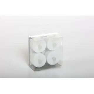 4-er LED-Teelichte Kunststoff Nele 8 x 8 x 4 cm Weiß