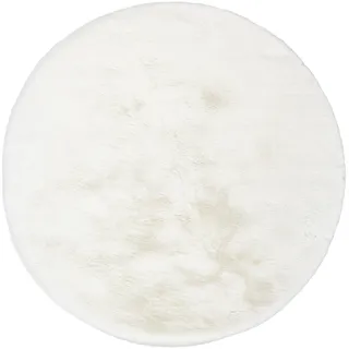 OCI DIE TEPPICHMARKE ROCKY SOFT Fellteppich Ø 80 cm Beige/Weiß