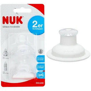 NUK First Choice Soft-Trinktülle, kombinierbar mit allen Flaschen & Push-Pull-Tülle Silikon für Sports Cup und Junior Cup, auslaufsicher, langlebig, hygienisch, Spülmaschinen geeignet, weiß, 1 Stück