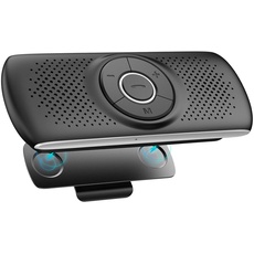 AGPTEK Freisprecheinrichtung für Auto, Bluetooth 5.0, integriertes Mikrofon, mit Clip für GPS, Musik, TF-Kartenslot, automatische Wiederverbindung, Lautsprecher, Auto, IOS Siri & Google Assistant