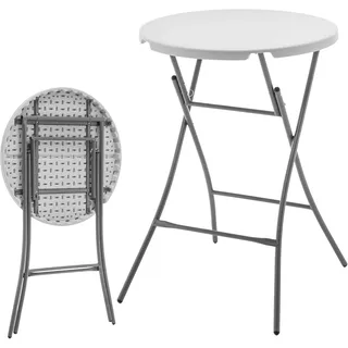 Floordirekt- Gartentisch Klappbar Rund Kunststoff 110x80 cm - Garten Bistrotisch Bartisch Biertisch Partytisch Esstisch Klapptisch Tisch Weiß - Campingtisch 6 Personen (Nagano)