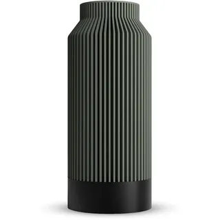 ebenkunst Kontura Moderne Pampasgras Vase mit wasserdichtem Einsatz – 3D-Druck Dekovase für Trockenblumen & Schnittblumen, designt und gefertigt in Deutschland - Grün, 25cm