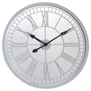 Nextime Large Wall Clock 56 cm-Silent-White/Mirror-Glass Cleopatra's Mirror
