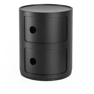 Kartell Componibili Recycled, Container 2-fächer, Matt-schwarz