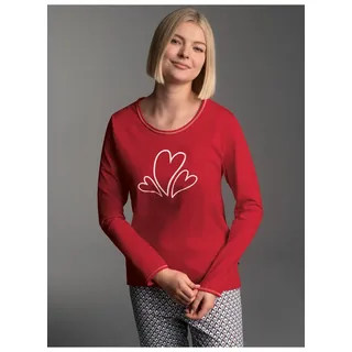 TRIGEMA Schlafanzug »TRIGEMA Pyjama-Oberteil mit süßem Herzen-Print« 1