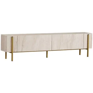 HANAH Home Elegantes TV-Möbel Lowboard 180 x 30 x 45 cm Gold Metall/Spanplatte