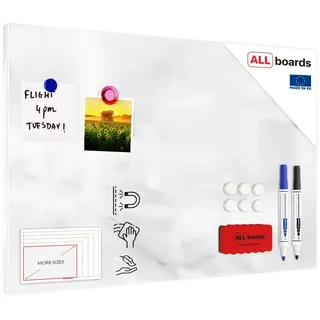 ALLboards Magnettafel 60,0 x 40,0 cm Marmor weiß