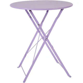 Gartentisch , Lila , Metall , Uni , rund , X-Form , 70 cm , klappbar, platzsparend , Gartenmöbel, Gartentische, Gartentische