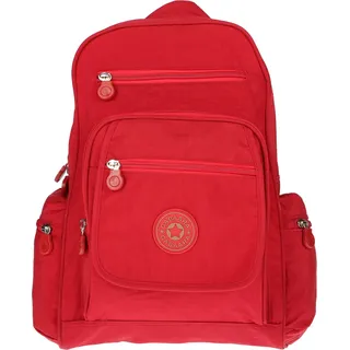 Großer Damen Rucksack Freizeit Reisen Outdoor Umhängetasche Nylon City Leicht Rot - Rot