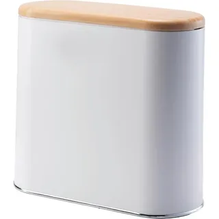 Kleine Bademülleimer aus Holz - 10 Liter - schmal - Push-Design