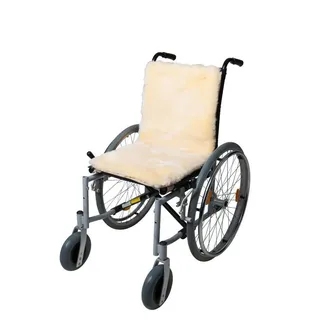 fellhof Rollstuhlauflage mit Merino-Lammfell, 84x42cm, Oeko-Tex® Leather Standard 1 St
