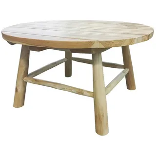 Livetastic Couchtisch , Naturfarben , Holz , Teakholz , massiv , rund , konisch , 80x41x80 cm , Wohnzimmer, Wohnzimmertische, Couchtische, Couchtische rund