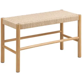 Actona GROUP Bank »Alvin, Sitzbank, Eßzimmerbank« Bank, natur, Papiergeflecht, mit geflochtenem Muster, 80x35x45 cm, weiß