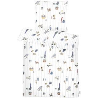 APELT Bettwäsche »Solea Gots« 2 Stk., tlg. Bio-Baumwolle, Pflegeliecht blau