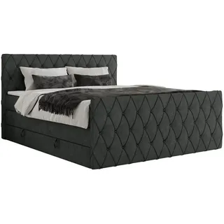 MKS Meble Boxspringbett mit Bettkasten, - grau - Maße cm B: 121 H: 110