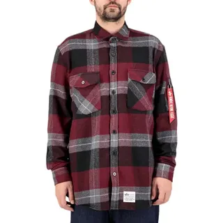 Alpha Industries Flannel Shirt Overshirt für Herren Black/Red
