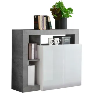 INOSIGN Sideboard "Hamburg", grau (weiß, betonoptik), B:108cm H:93cm T:42cm, Sideboards, Sideboard, Breite 108 cm