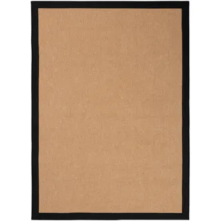 Sisalteppich CARPETFINE "Sisal , auch als Läufer erhältlich", grau (schwarz), B:80cm H:5mm L:150cm, Sisal, Teppiche, Sisalteppich, mit farbiger Bordüre, Anti Rutsch Rückseite, viele Größen, Wohnzimmer