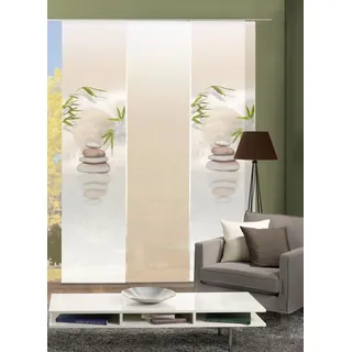 HOME WOHNIDEEN Schiebegardine »BUDA« Klettband 3 Stk. tlg. HxB: 245x60, inkl. Befestigungszubehör, beige