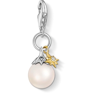 Thomas Sabo Damen Charm-Anhänger Süßwasserzuchtperle Charm Club 925 Sterling Silber 1856-849-14